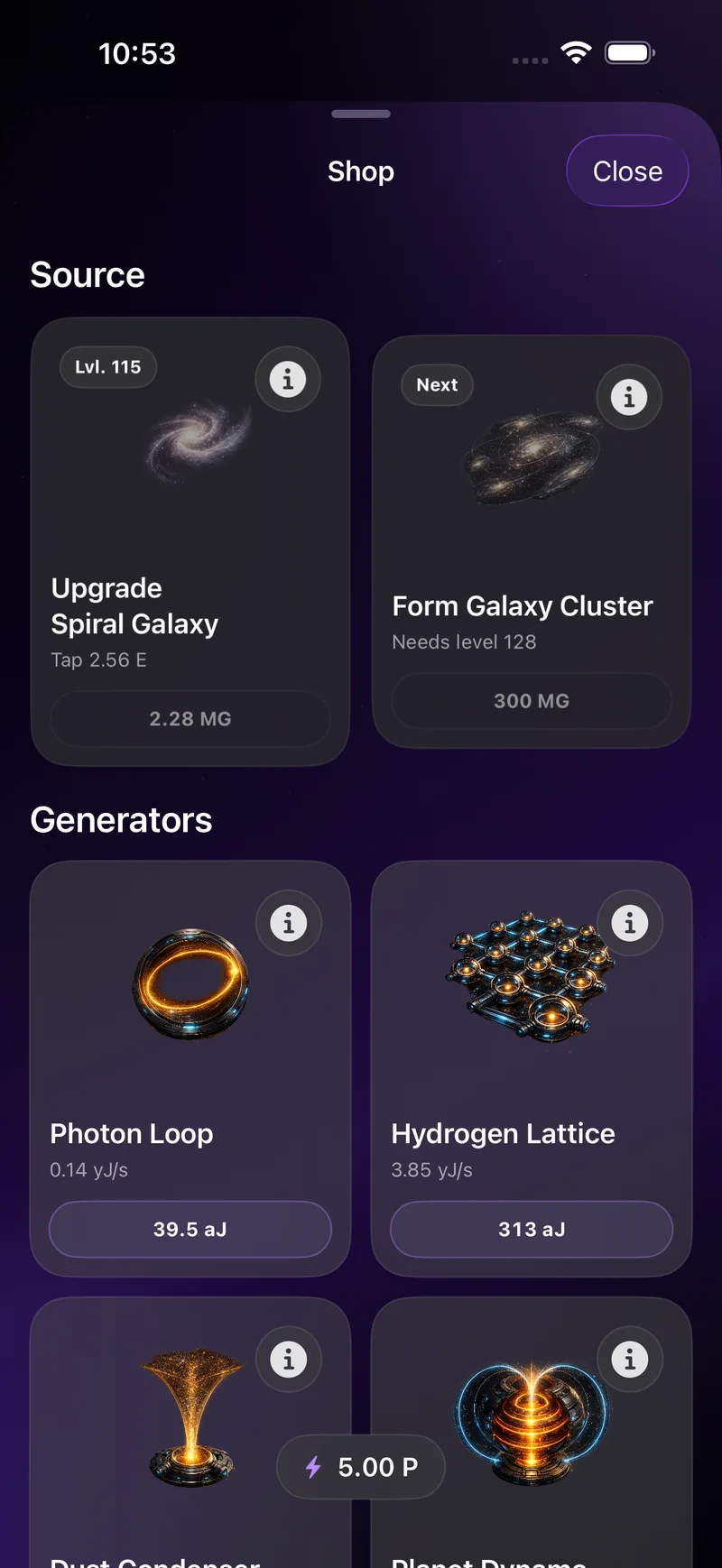 Energy Clicker — Explore the next stage